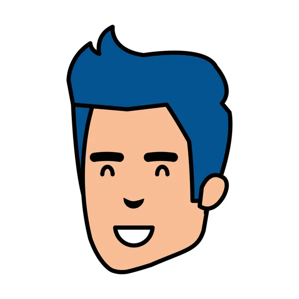 Karakter avatar kepala anak muda - Stok Vektor