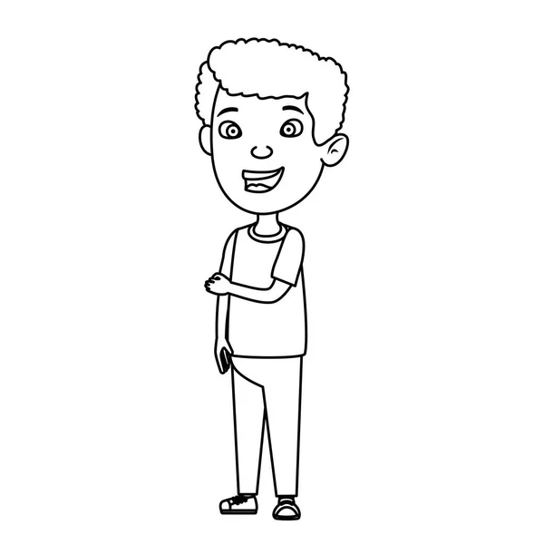 Lindo niño pequeño personaje — Vector de stock