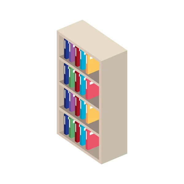 Bookscase bibliothèque icône isolée — Image vectorielle