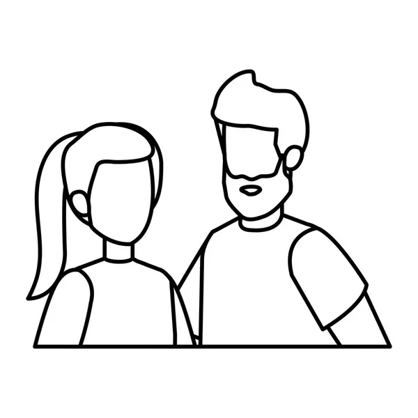 Icônes de personnages avatar couple — Image vectorielle