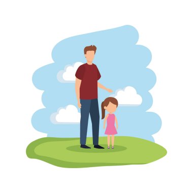 Baba ile kızı kampında