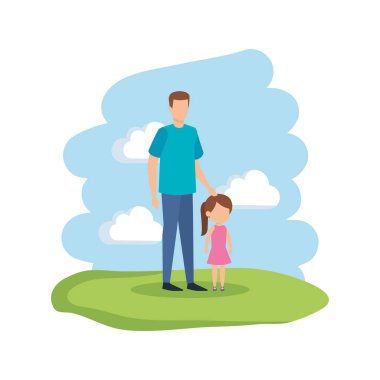 Baba ile kızı kampında