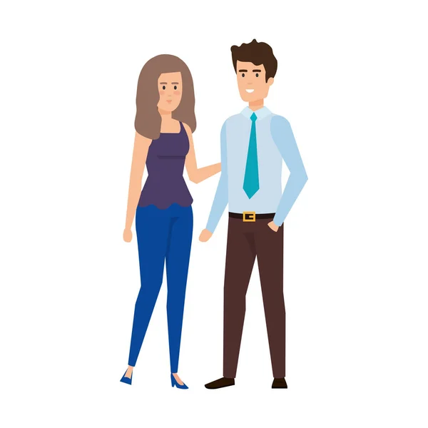 Business couple avatars characters — Stock Vector