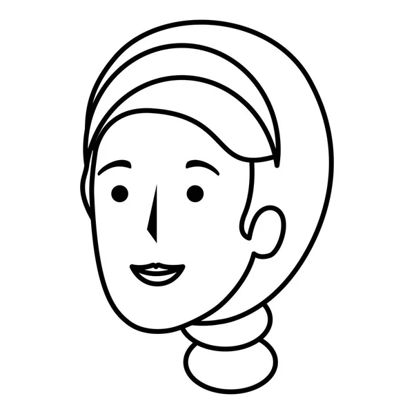 Piękna kobieta głowy avatar znaków — Wektor stockowy