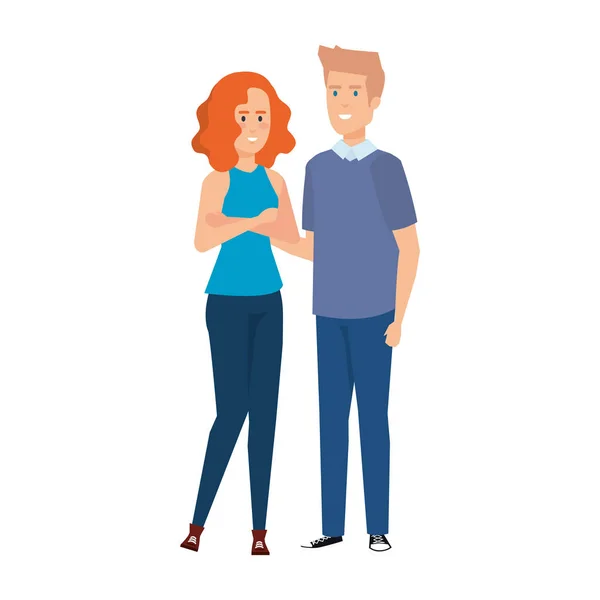 Icônes de personnages avatar couple — Image vectorielle