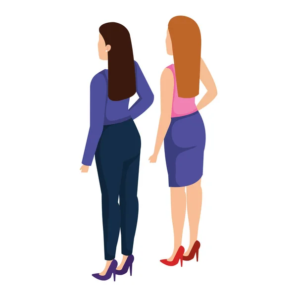 Elegantes mujeres de negocios avatares personajes — Vector de stock