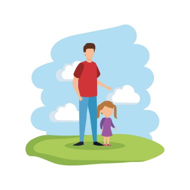 Baba ile kızı kampında