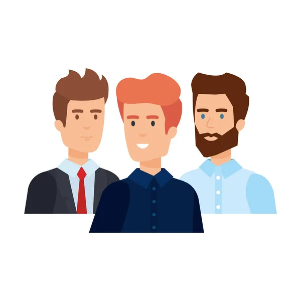 Elegantes hombres de negocios avatares personajes — Vector de stock