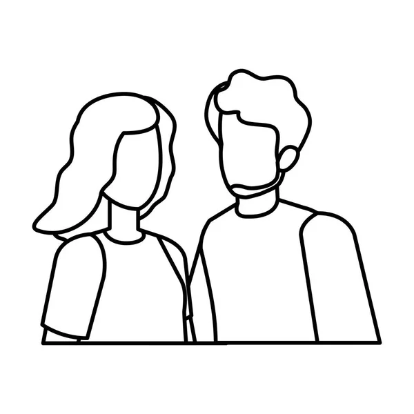 Icônes de personnages avatar couple — Image vectorielle