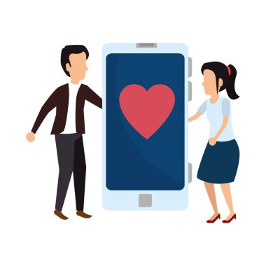 Smartphone ve kalp ile Çift