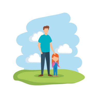 Baba ile kızı kampında