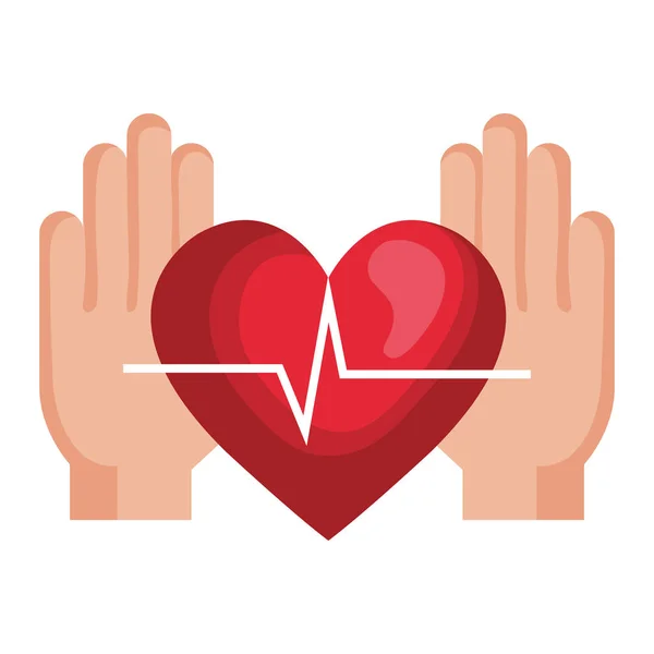 Τα χέρια με καρδιο καρδιά — Διανυσματικό Αρχείο