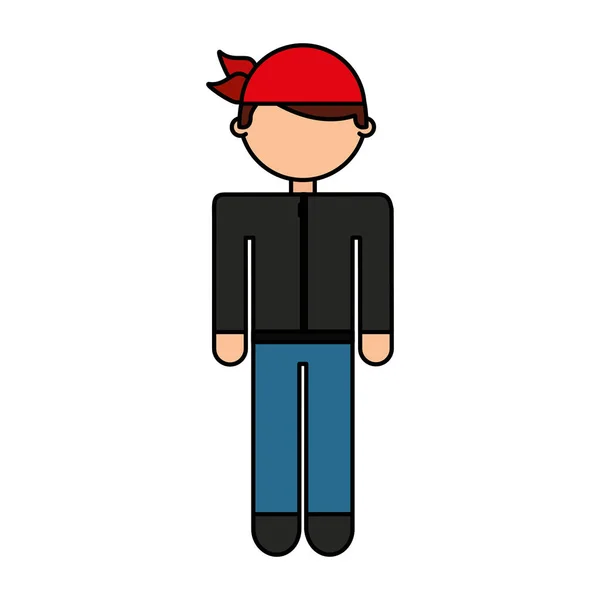 Ikon karakter avatar pengendara sepeda motor - Stok Vektor