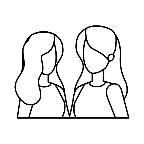 Персонажи аватаров для девушек — стоковый вектор