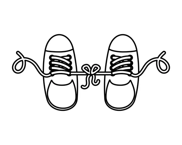 Bağlı ayakkabılarla şaka — Stok Vektör