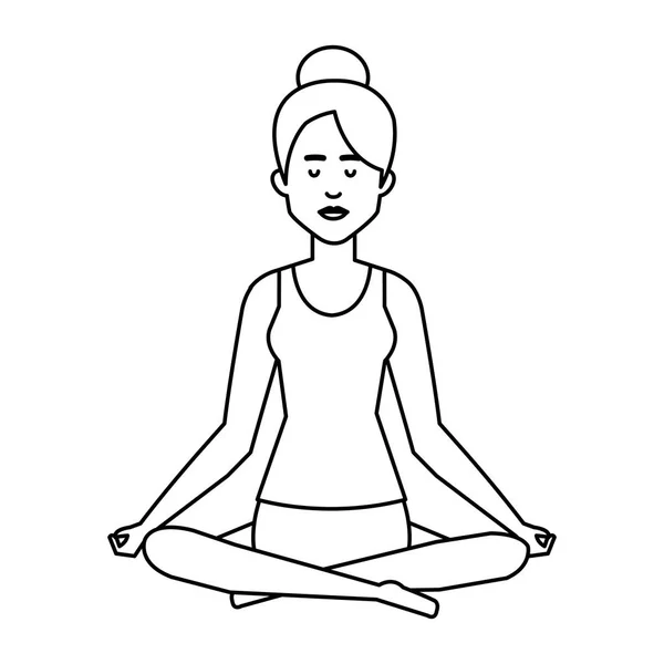 Mujer practicando Yoga Posición — Archivo Imágenes Vectoriales