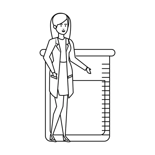Profesjonalny lekarz kobieta z badanej kolbie — Wektor stockowy