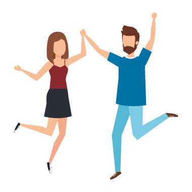 Genç çift karakter kutluyor