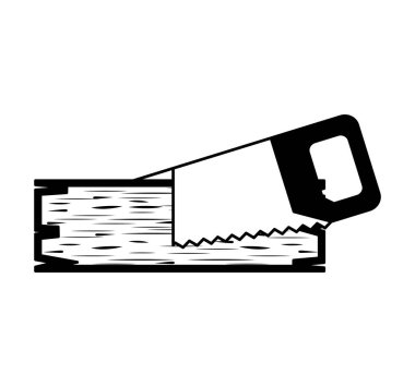 el testeresi aracı izole simgesi