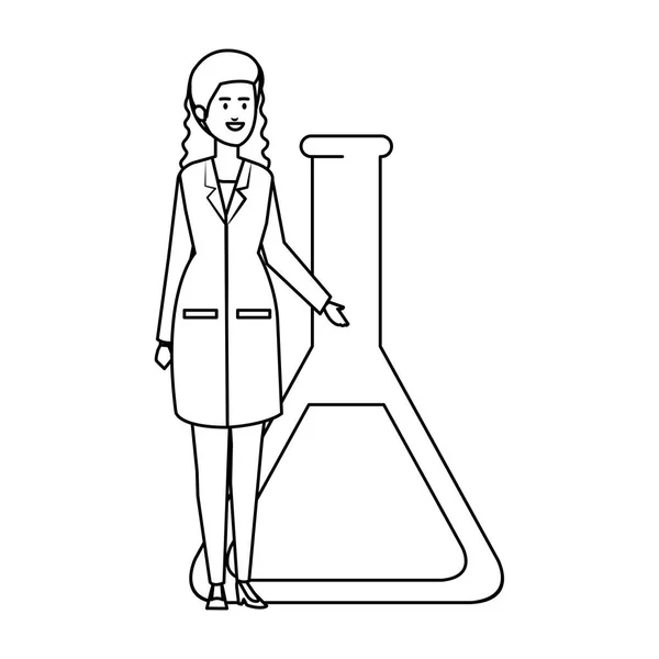 Professionelle Ärztin mit Röhrentest — Stockvektor
