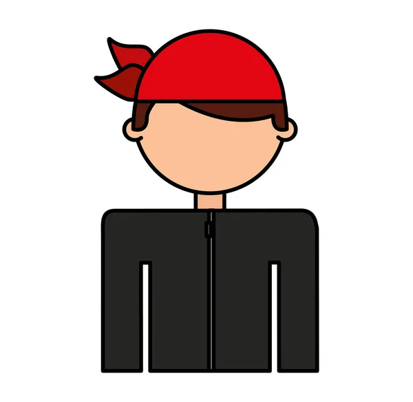 Motociclista avatar personaggio icona — Vettoriale Stock