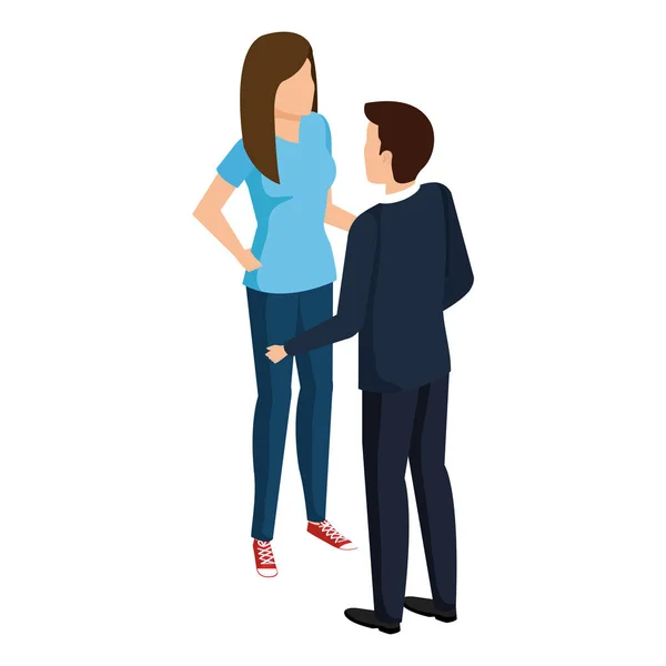 Icônes de personnages avatar couple — Image vectorielle