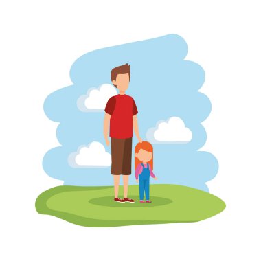 Baba ile kızı kampında