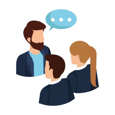 konuşma balonu ile konuşurken iş adamları