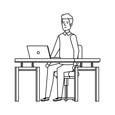 iş yerinde genç adam