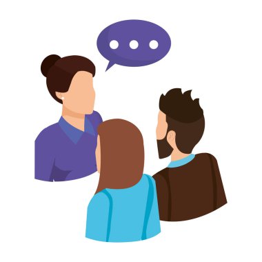 konuşma balonu ile konuşurken iş adamları