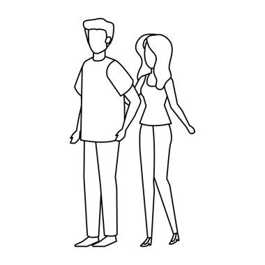 Çift avatar karakter simgeler