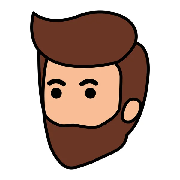 Jeune homme avec barbe tête avatar personnage — Image vectorielle