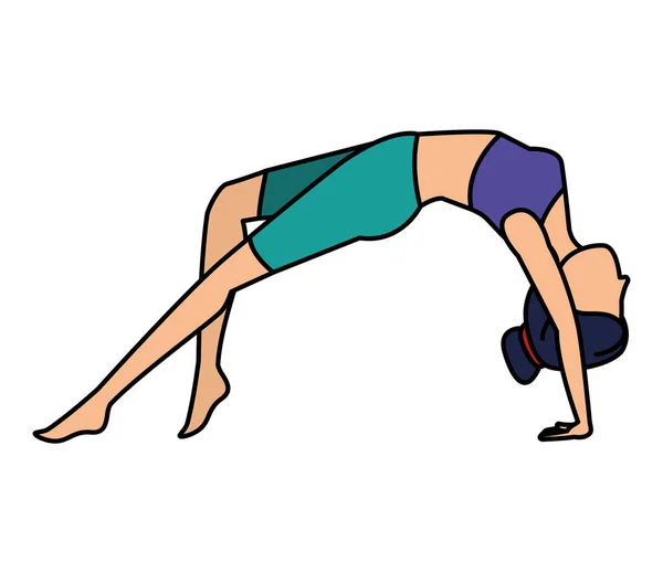 Woman practicing yoga position — Stock Vector