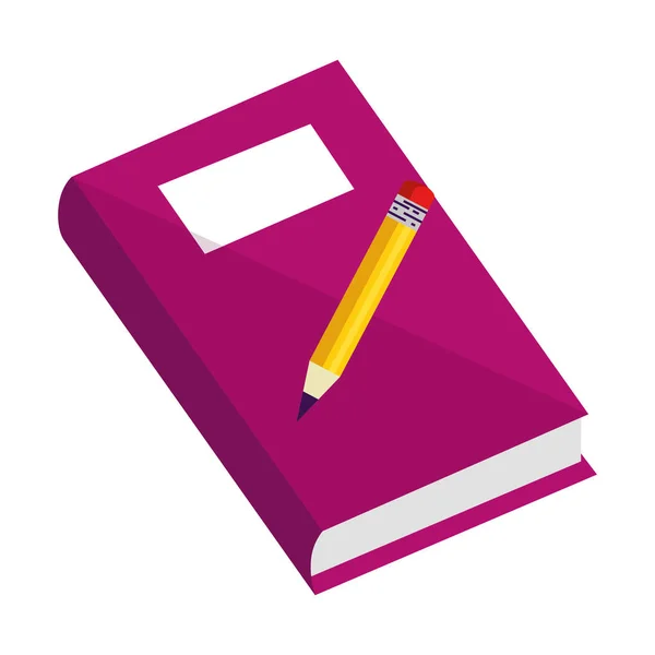 Tankönyv, ceruza — Stock Vector