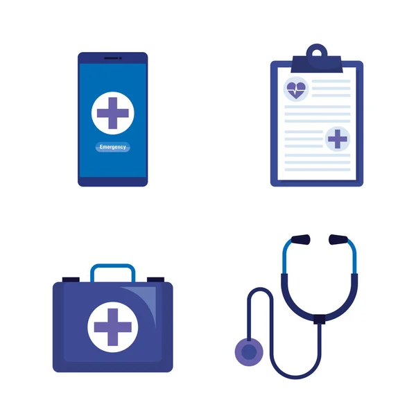 Definir diagnóstico on-line médica com tecnologia de smartphones — Vetor de Stock