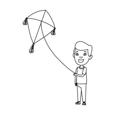 Küçük çocuk uçan uçurtma