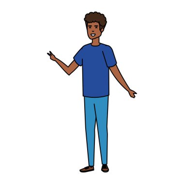 genç ve rahat bir siyah adam karakter