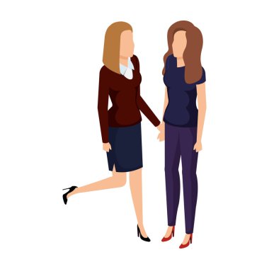 Çift iş kadınları avatarlar karakter