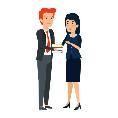 Kitaplar ile zarif iş Çift