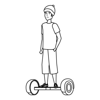 hoverboard elektrik genç adam