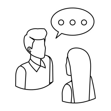 konuşma balonu ile konuşurken iş Çift