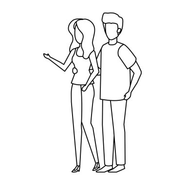 Çift avatar karakter simgeler