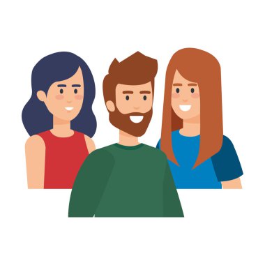 bir grup genç karakter