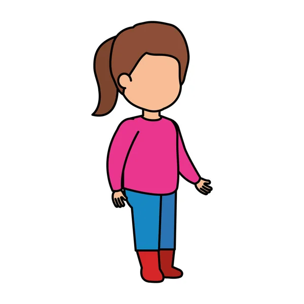 Hermoso personaje niña — Vector de stock