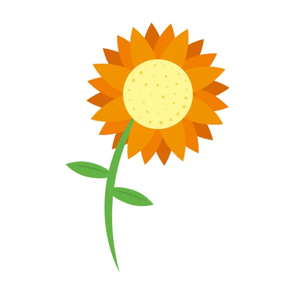Ładny słonecznika ikona na białym tle — Wektor stockowy
