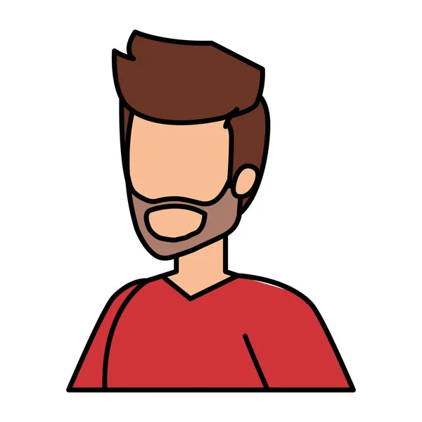 Ung mand med skæg avatar karakter – Stock-vektor