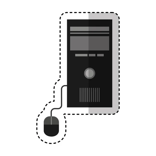 Computador desktop cpu com ícone isolado do mouse — Vetor de Stock