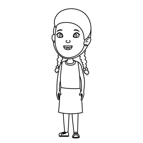 Hermoso personaje niña — Vector de stock