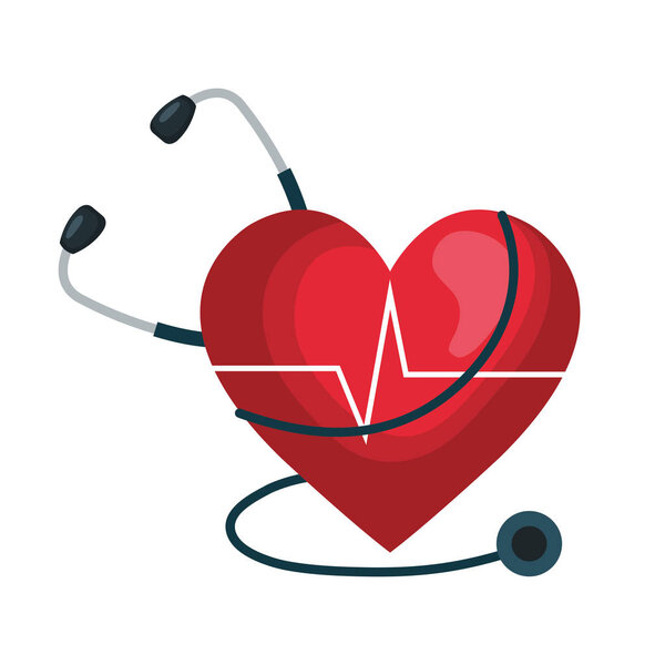 heart cardio iwith stethoscope