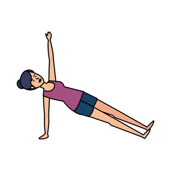 Kvinnan öva Yoga Position — Stock vektor
